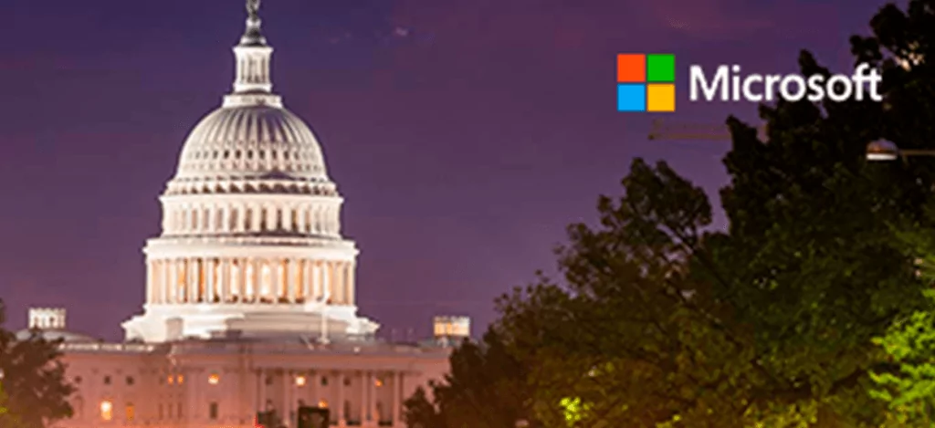 Microsoft bygning og Microsoft logo
